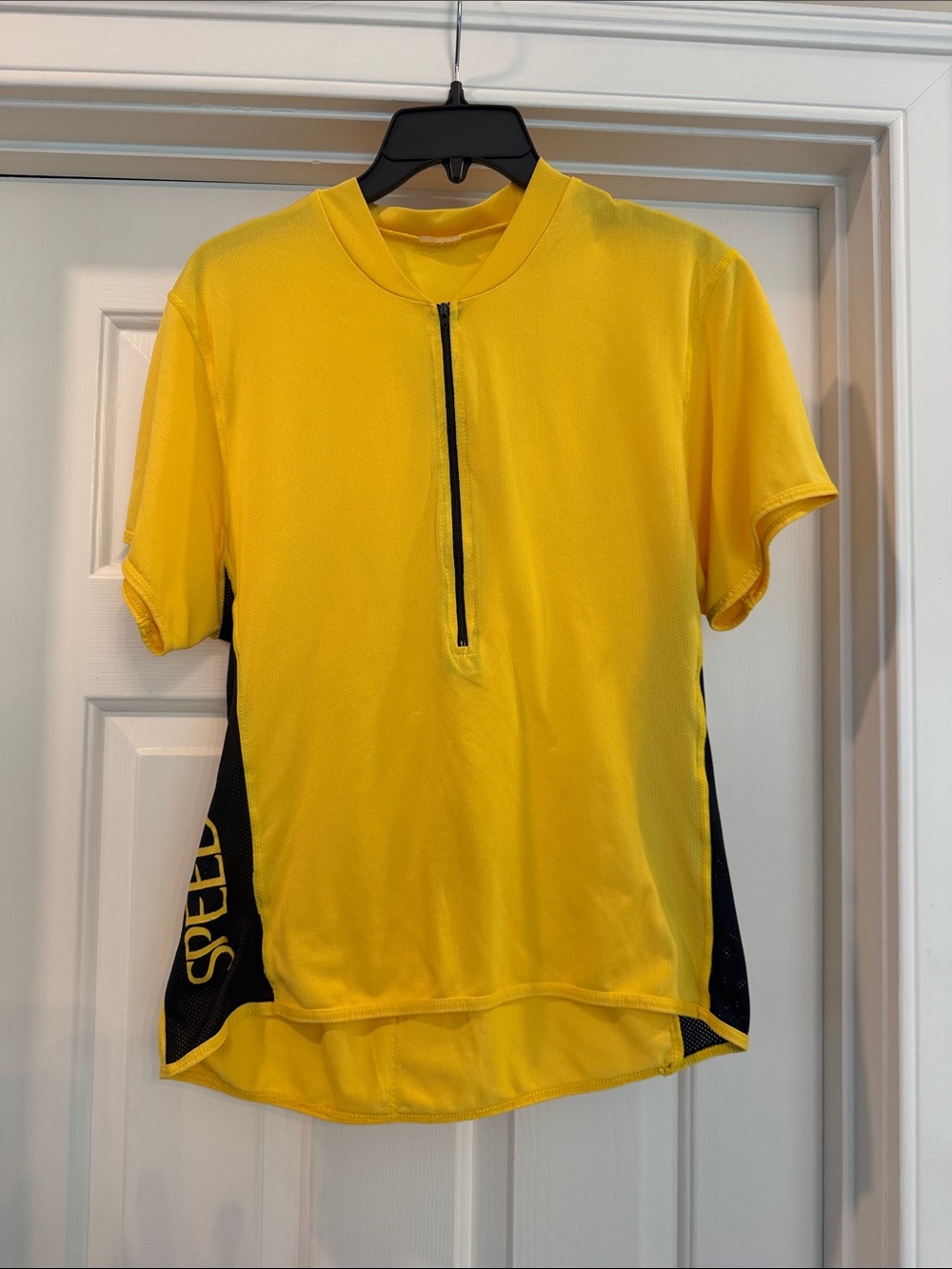 Yellow Short Sleeve Cycling Jersey with Front Zip